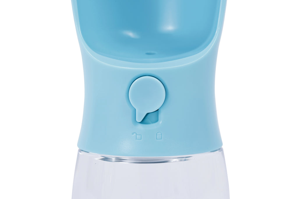 ON THE ROAD -  Dog water bottle 300 ml 2 in 1 - Blue mist