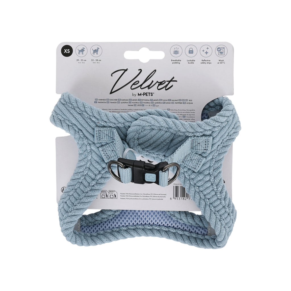 VELVET Dog harness Dusty Blue