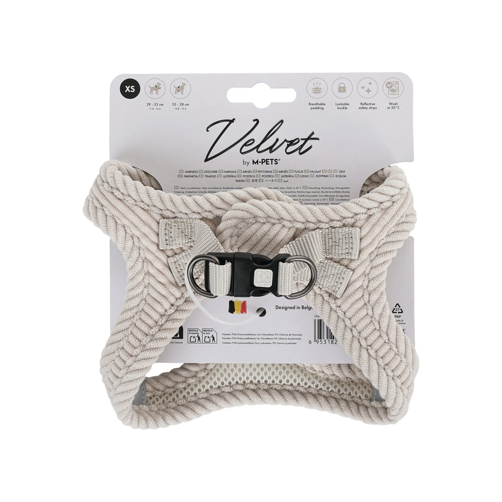 VELVET Dog harness Oat Beige