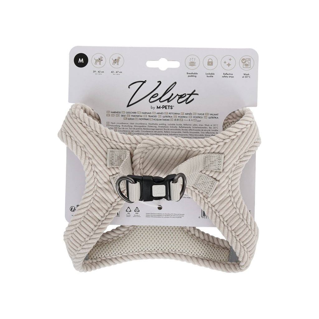 VELVET Dog harness Oat Beige
