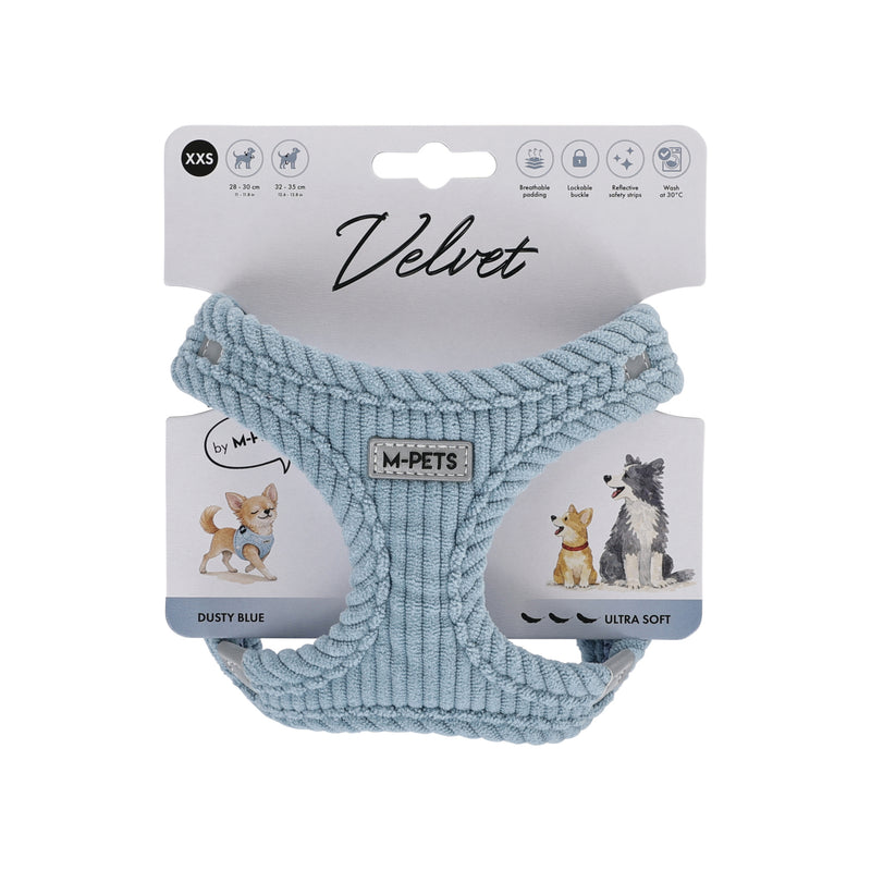 VELVET Dog harness Dusty Blue