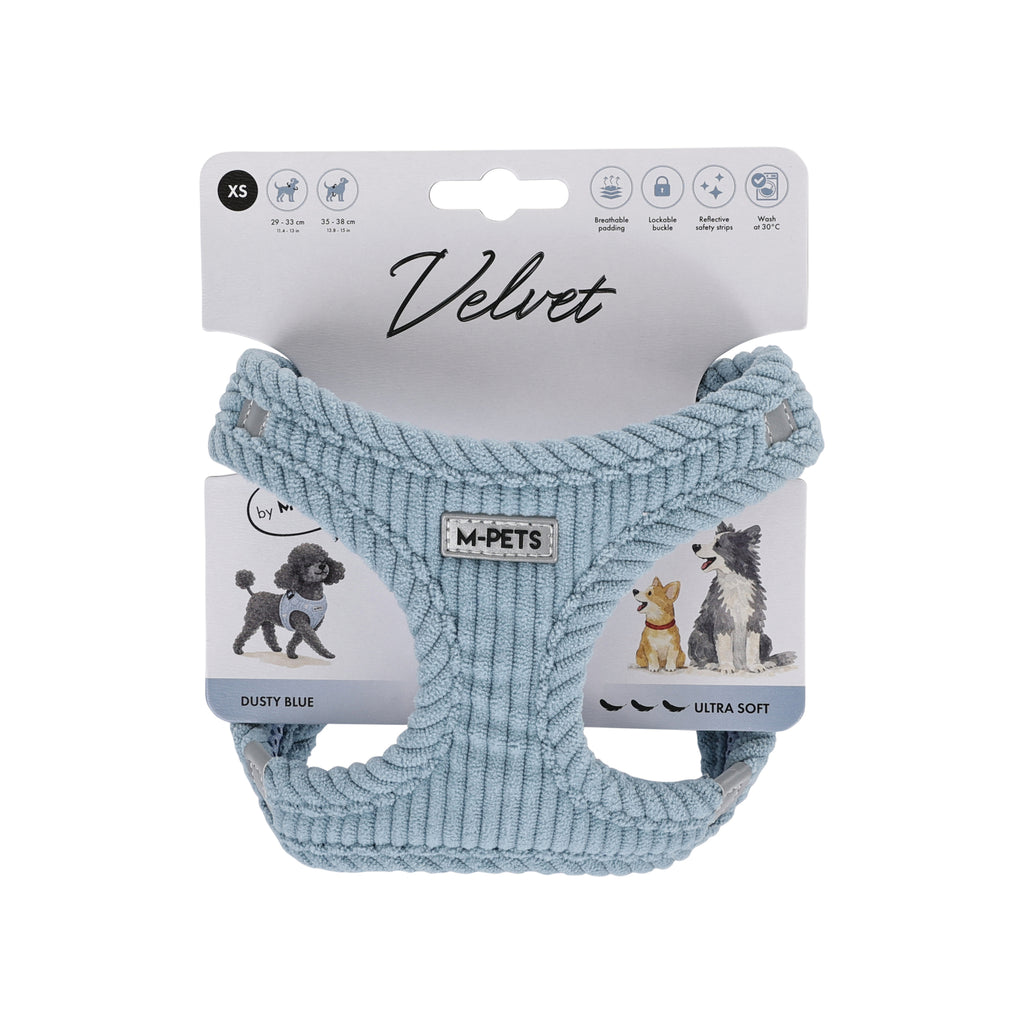 VELVET Dog harness Dusty Blue