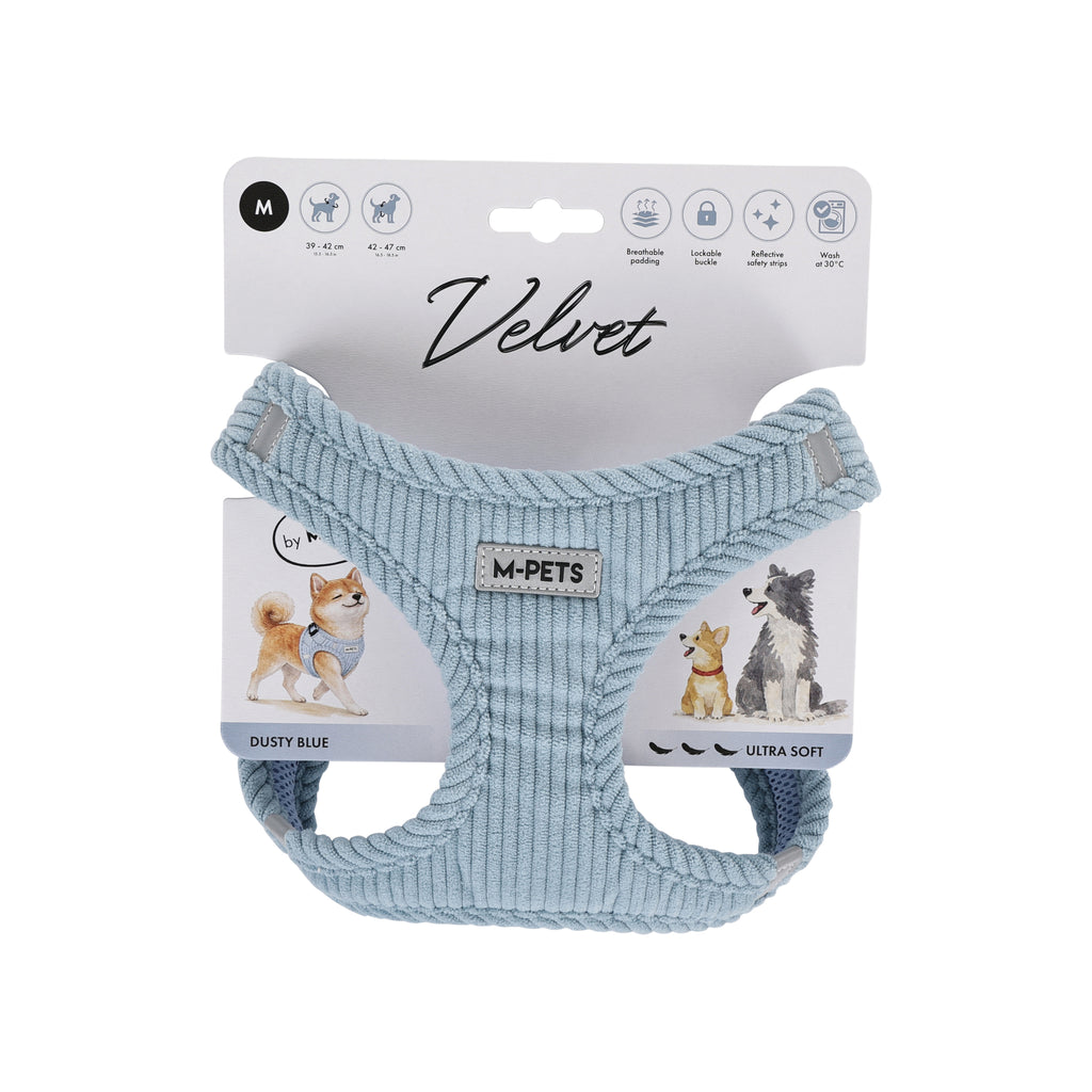 VELVET Dog harness Dusty Blue