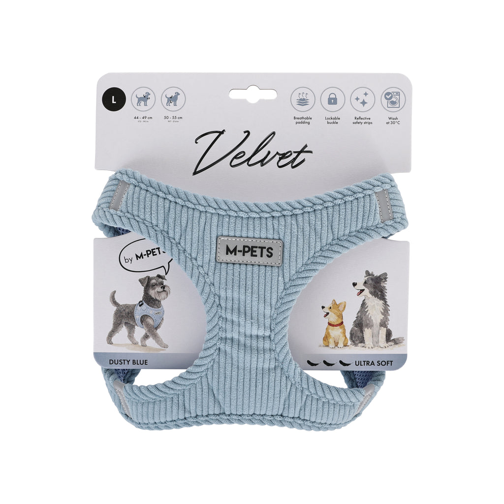 VELVET Dog harness Dusty Blue