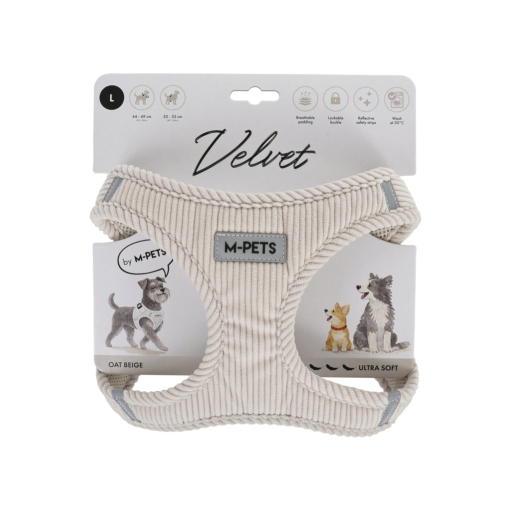 VELVET Dog harness Oat Beige