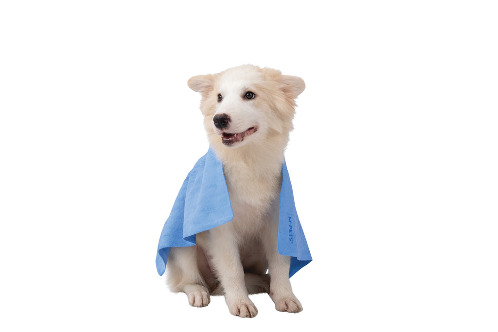 BATHTIME Quick-dry Towel for Cats and Dogs Blue Bubble