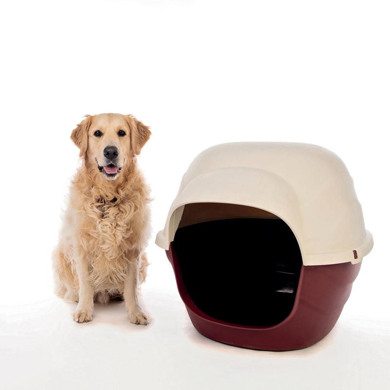 Niche pour chien IGLOO Bordeaux &amp; Ivoire