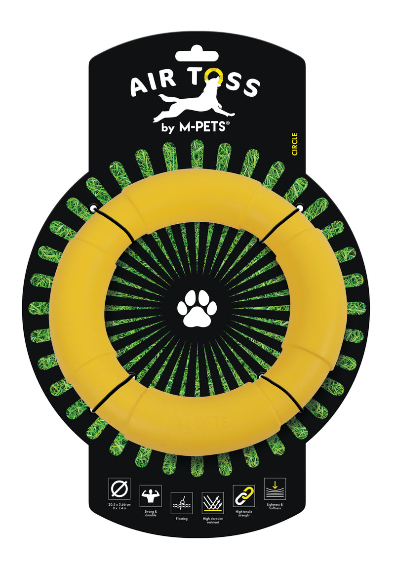 Jouet flottant pour chien AIR TOSS en forme de cercle - Jaune