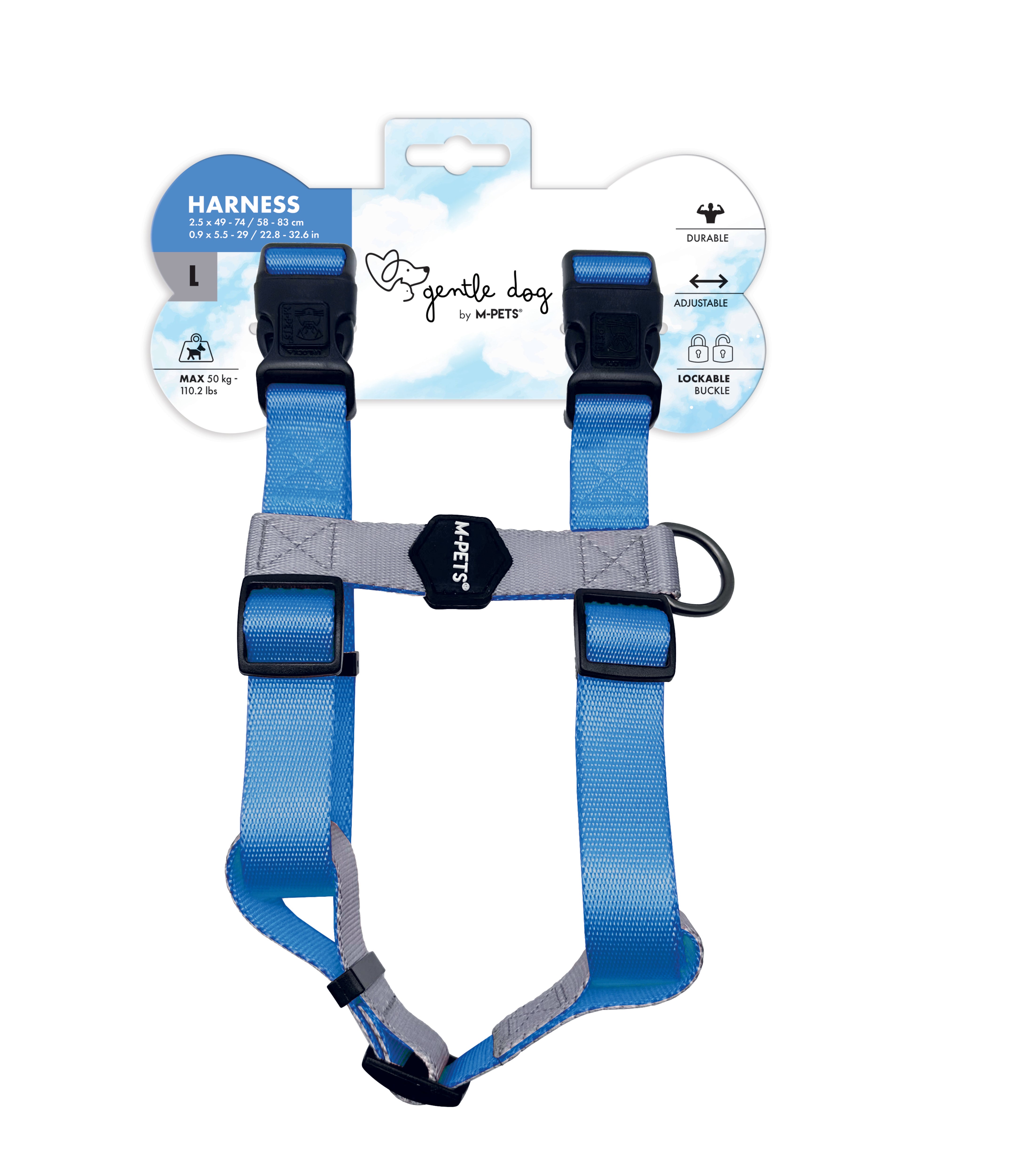 GENTLE DOG Harness Blue – M-PETS