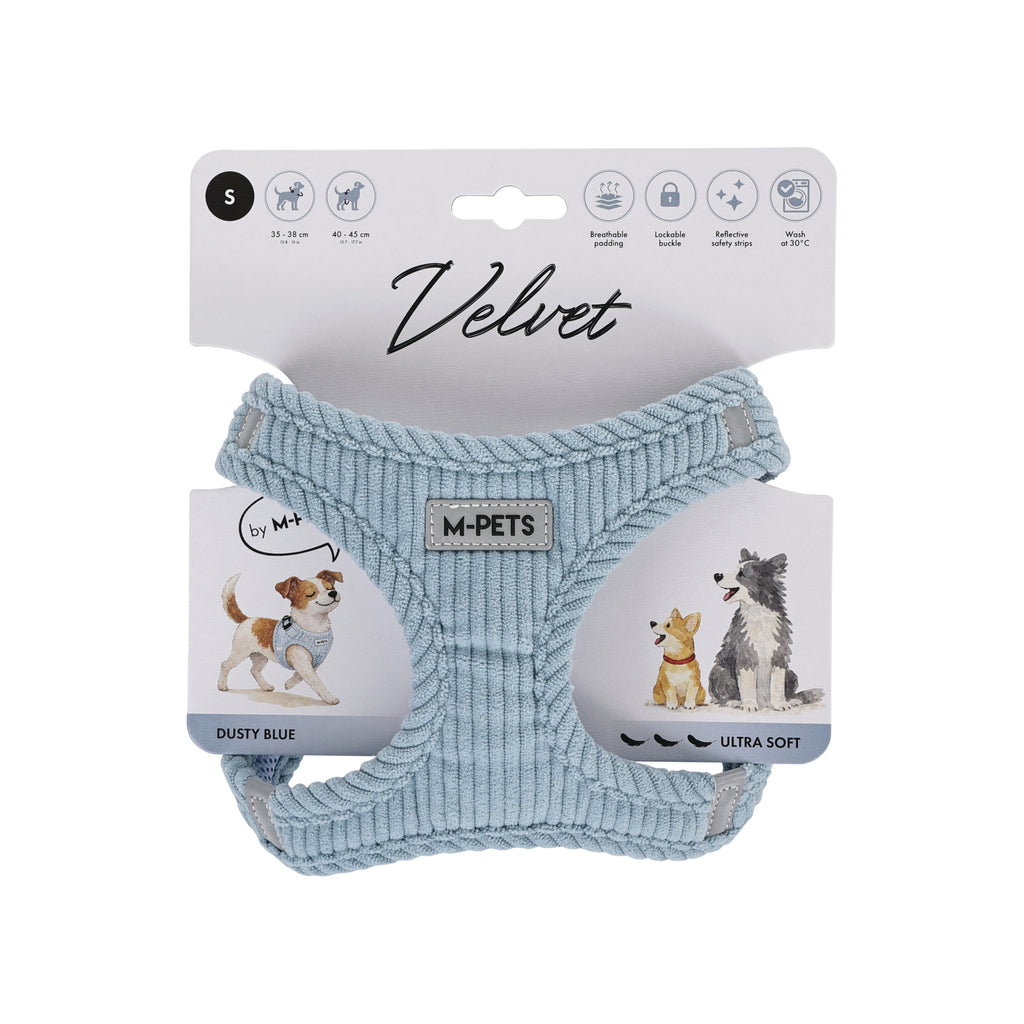 VELVET Dog harness Dusty Blue