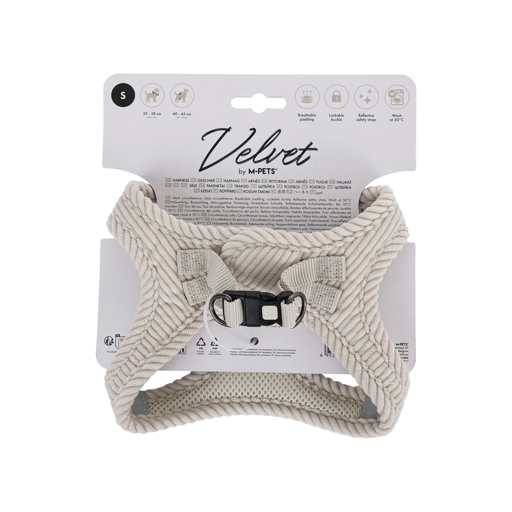 VELVET Dog harness Oat Beige