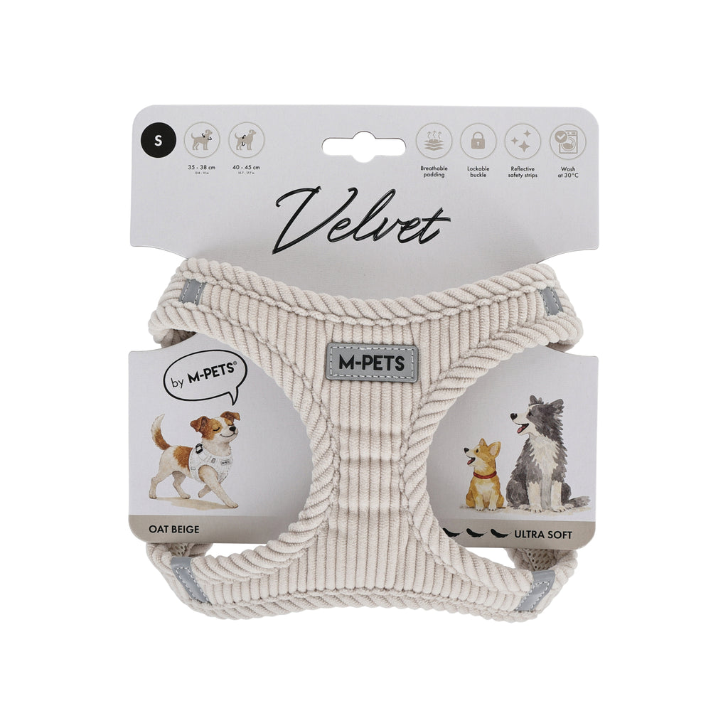 VELVET Dog harness Oat Beige