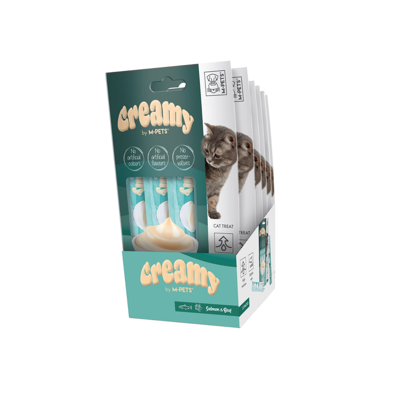 Friandises crémeuses pour chats - Saumon et bœuf