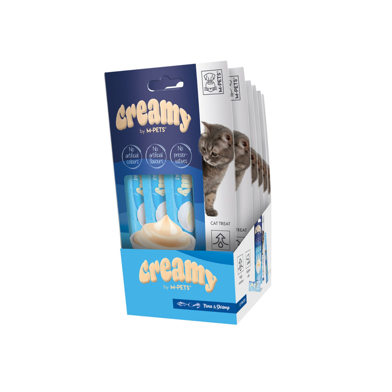 Friandises crémeuses pour chats - Thon et crevettes