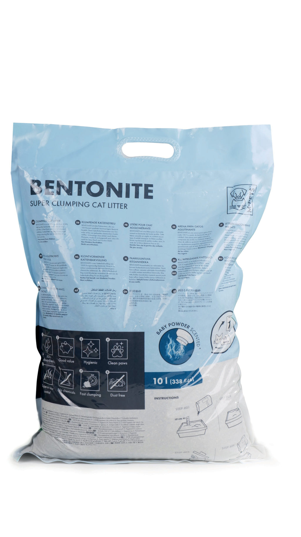 Litière pour chat super agglomérante Bentnite Poudre pour bébé