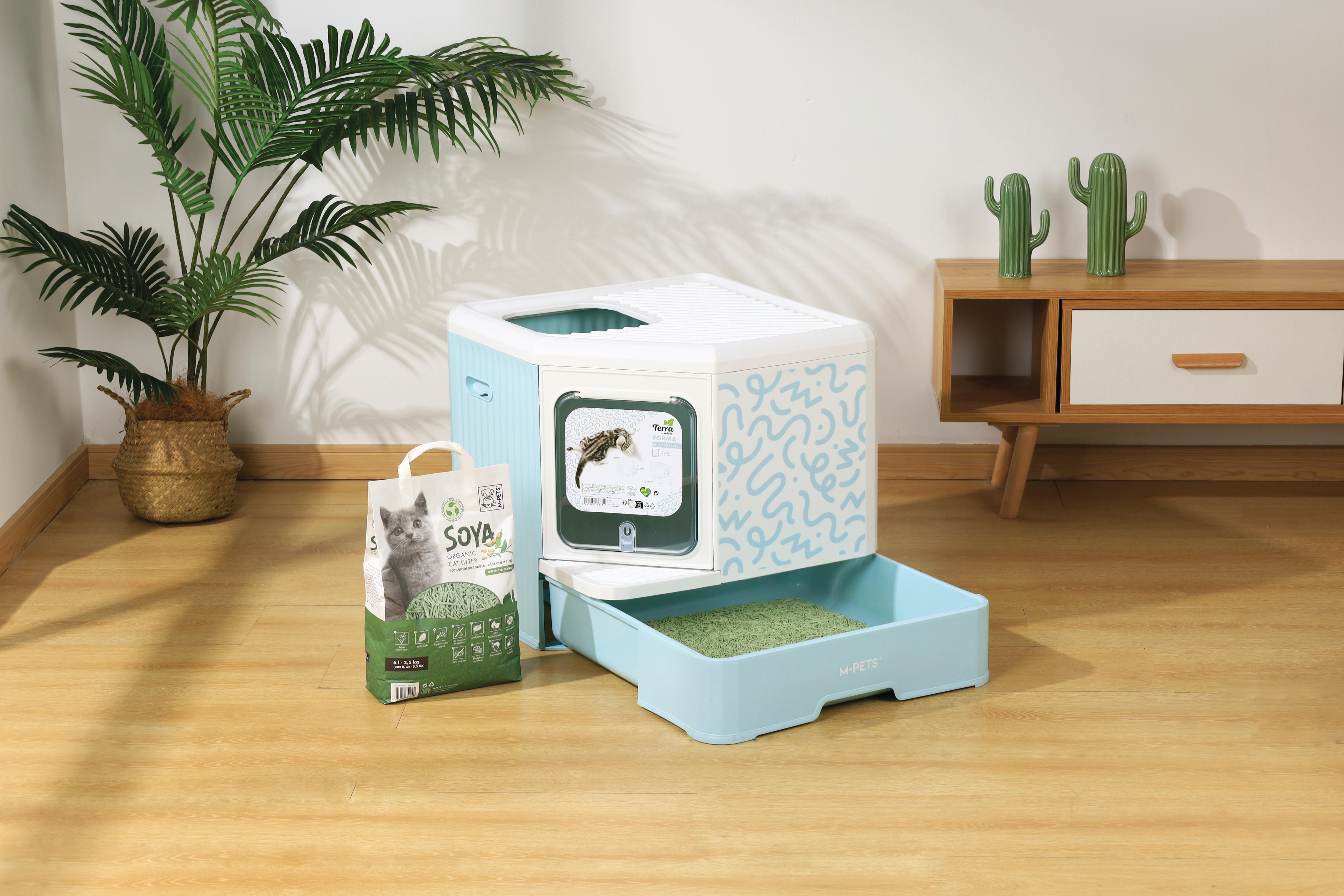 cat litter box palm tree SOYA Organic Cat Litter Green Tea – M-PETS
