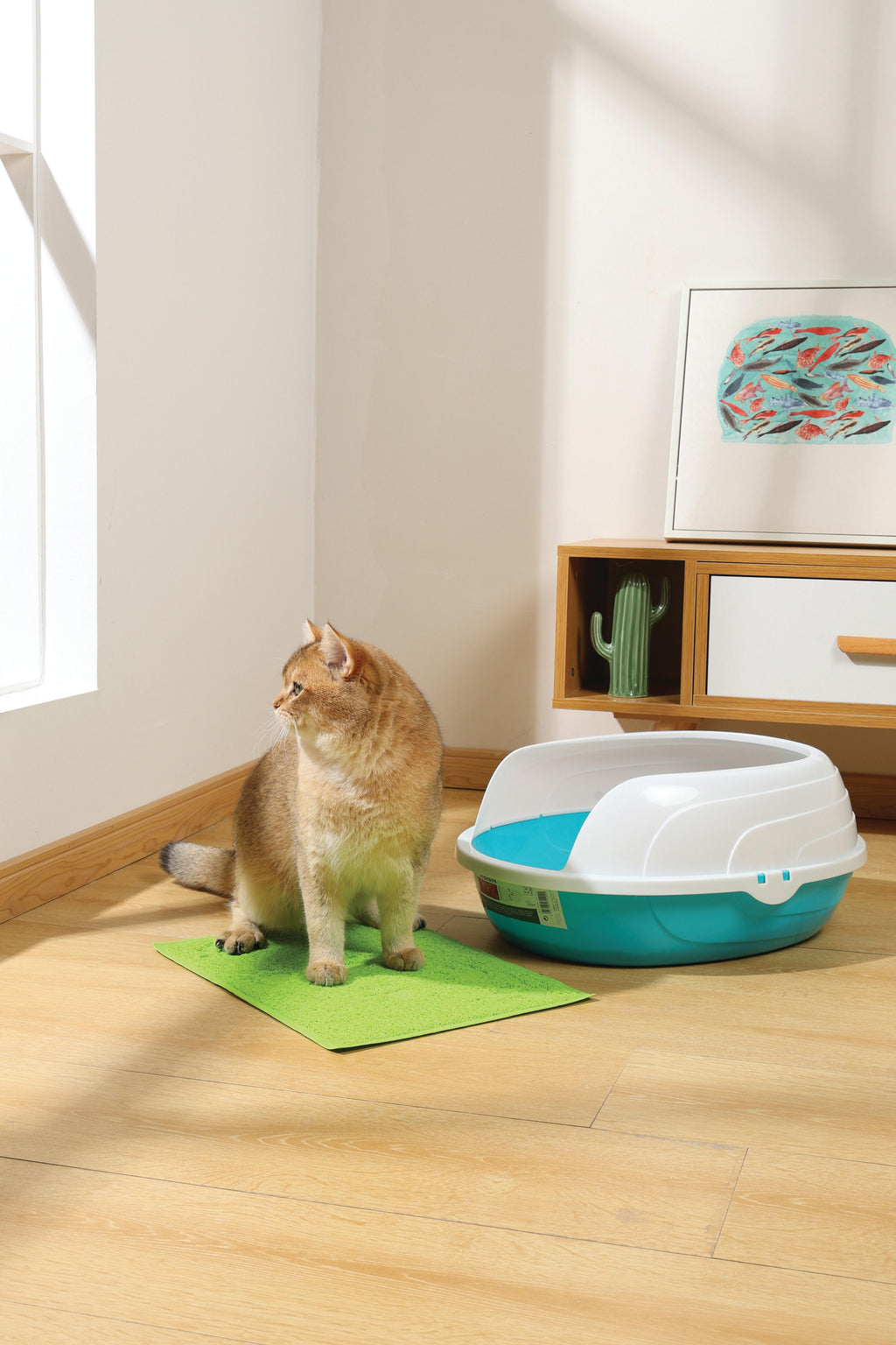 Tapis de litière pour chat FOOTPRINT Vert