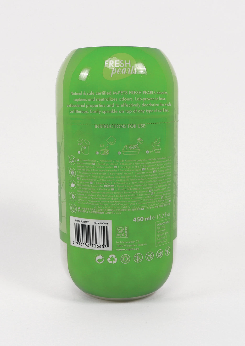 Désodorisant naturel pour litière pour chat FRESH Pearls - Herbe 450 ml