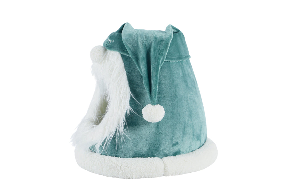 Coussin de Noël Chat Chapeau de fête vert