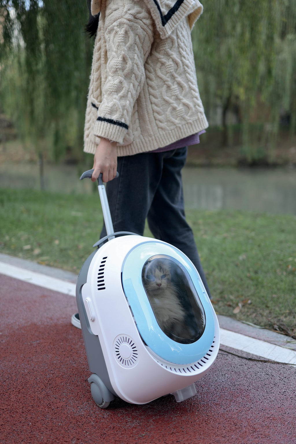 TROLLEY Pet Travel Backpack White & Blue