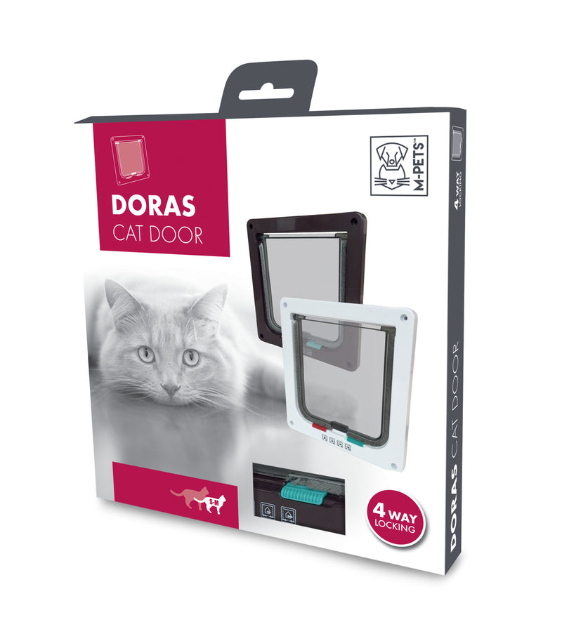 Porte pour chat DORAS - Verrouillage à 4 voies Marron