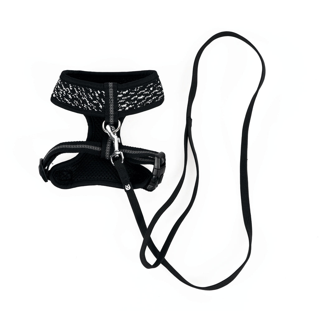 LETSGO Cat Harness & Leash Set -  Black