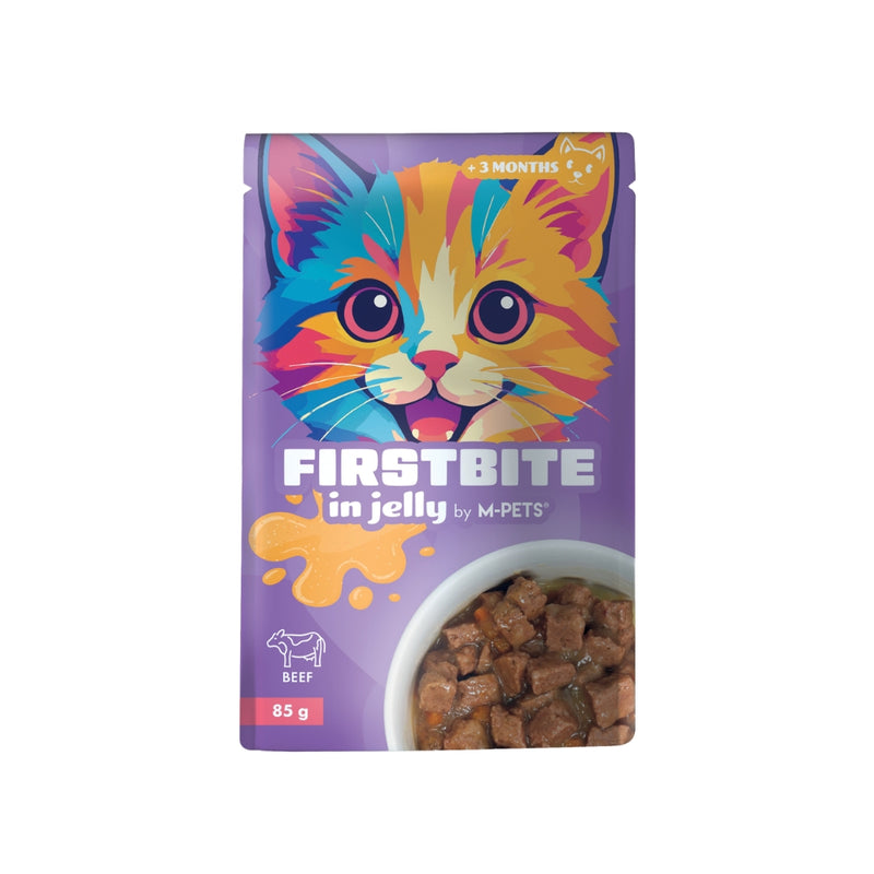 FIRSTBITE Cat Jelly Beef 85g pouch - 12pcs per display