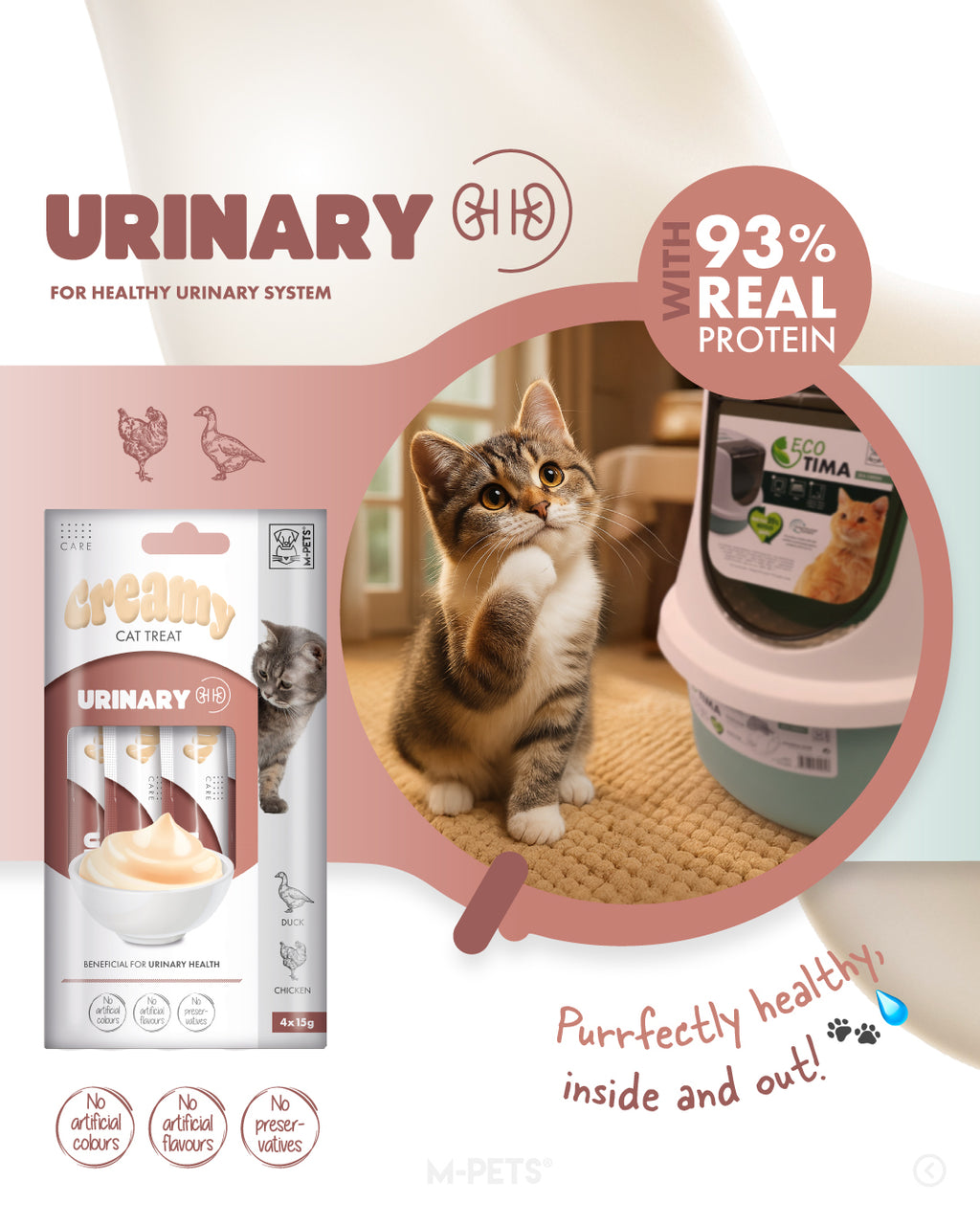 CREAMY with FUNCTIONS -  Cat treat Urinary - Duck & Chicken