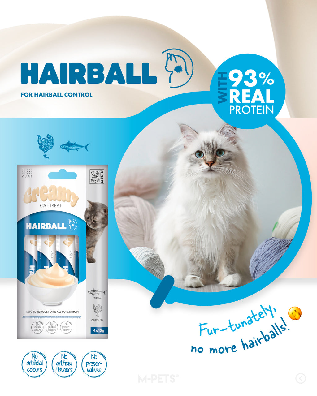 CREAMY with FUNCTIONS - Cat treat Hairball - Tuna & Chicken
