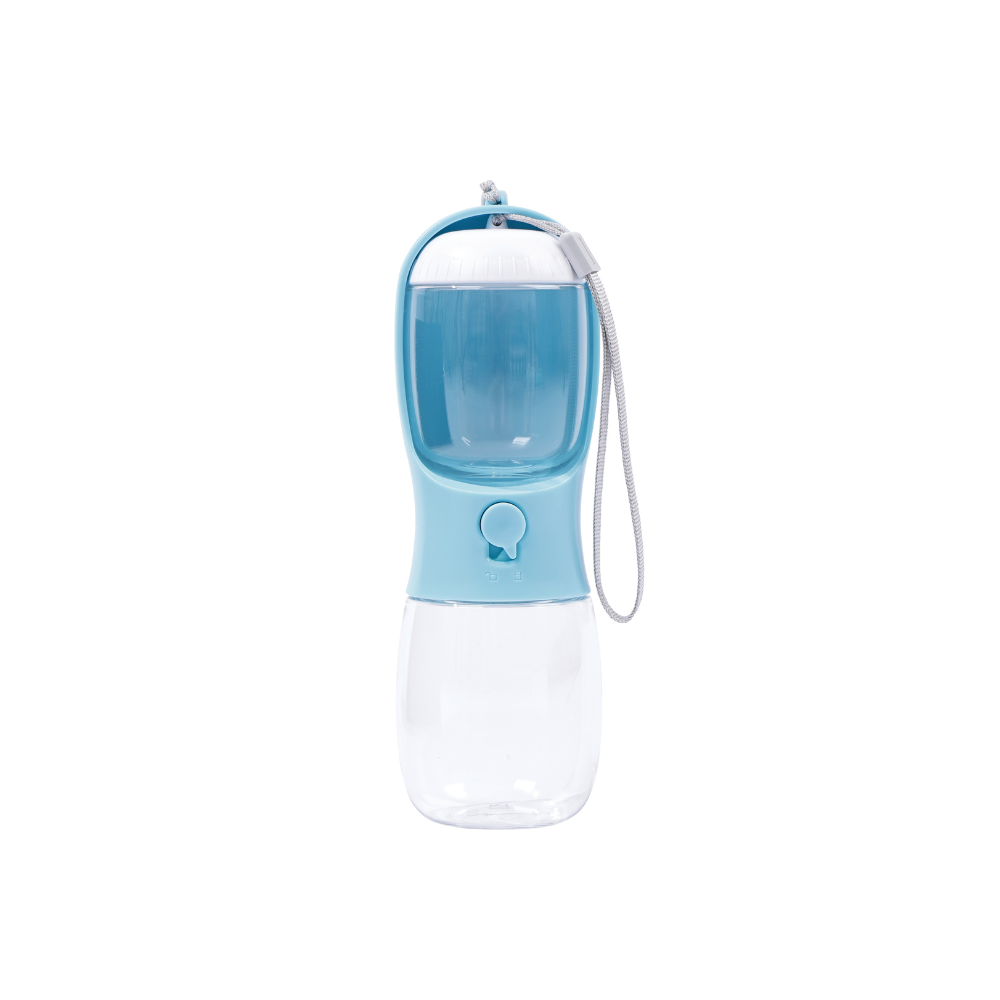 ON THE ROAD -  Dog water bottle 300 ml 2 in 1 - Blue mist