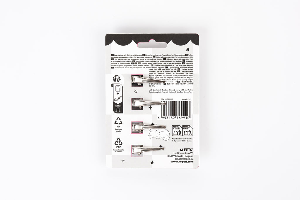 GLAM Hair Accessories for pets bone shape clip - Black &White