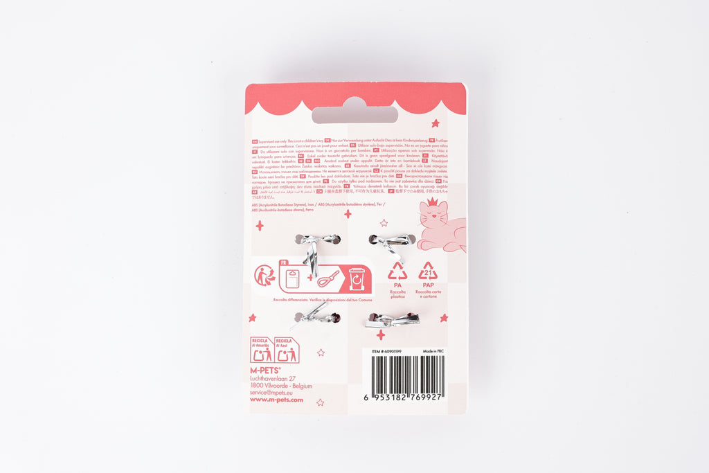 GLAM Hair Accessories for pets heart shape clip - Black & Red