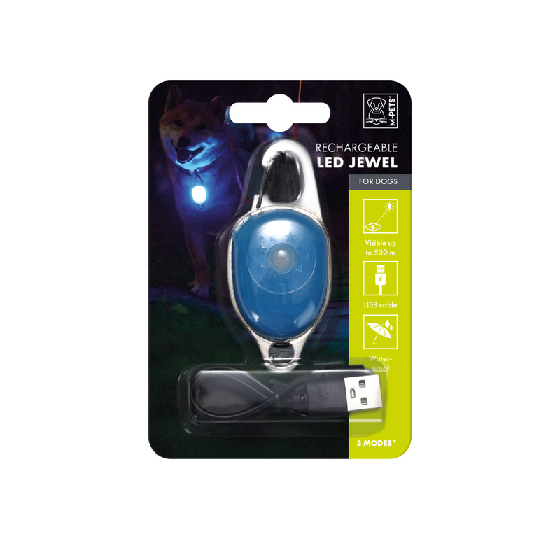 Rechargeable LED JEWEL for dog - Blue