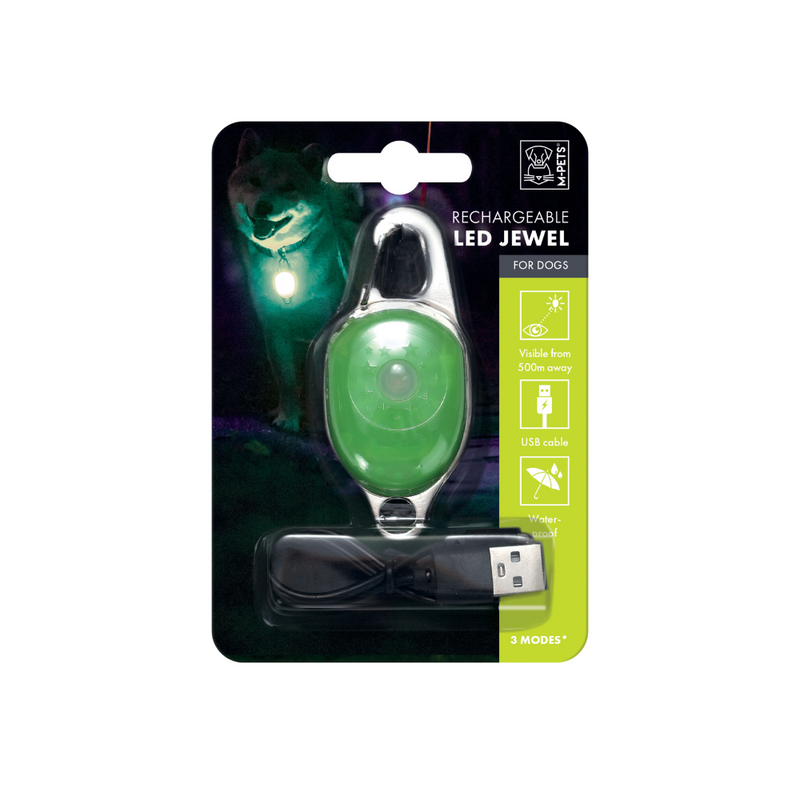 Rechargeable LED JEWEL for dog - Green