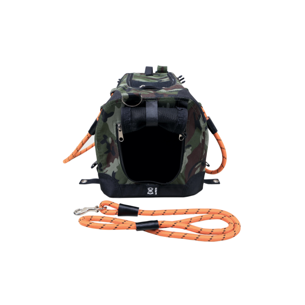 REMIX Travel Carrier 2 in 1 with Leash-Shoulder Belt - Camouflage & Orange