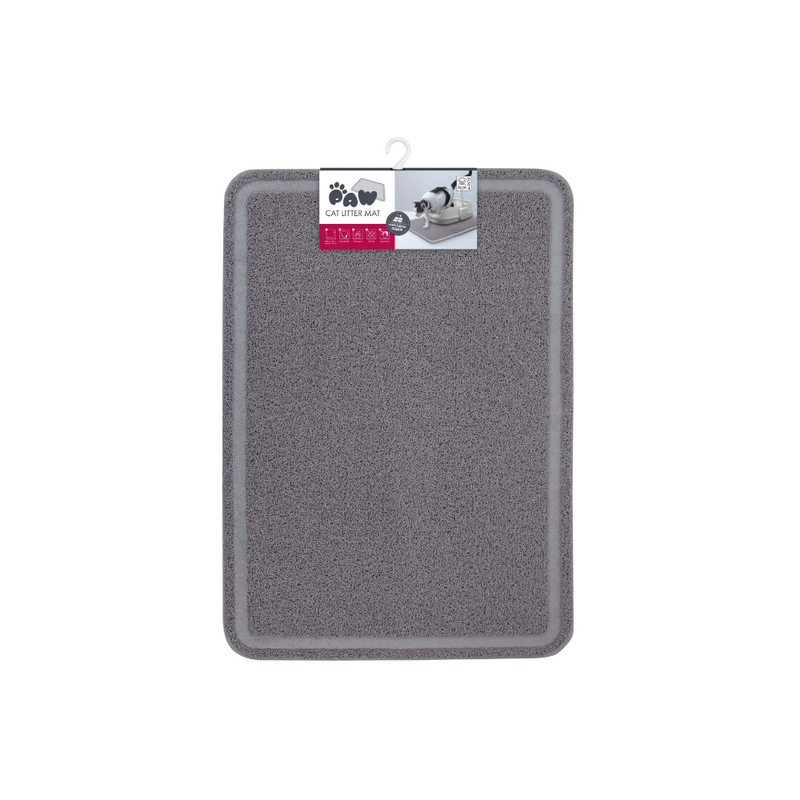 Tapis de litière pour chat RECTANGULAIRE Gris