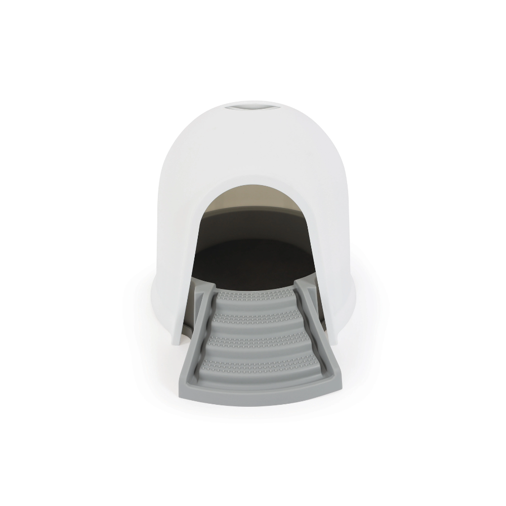 IGLOO Cat Litter Box & Cat house- 2 in 1 - White & Grey