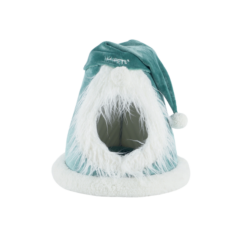 Coussin de Noël Chat Chapeau de fête vert