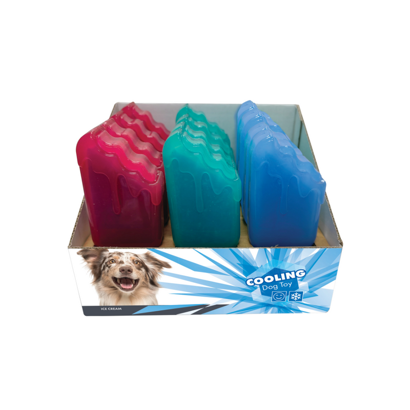 Présentoir de jouets pour chien COOLING en forme de glace - 12 pièces