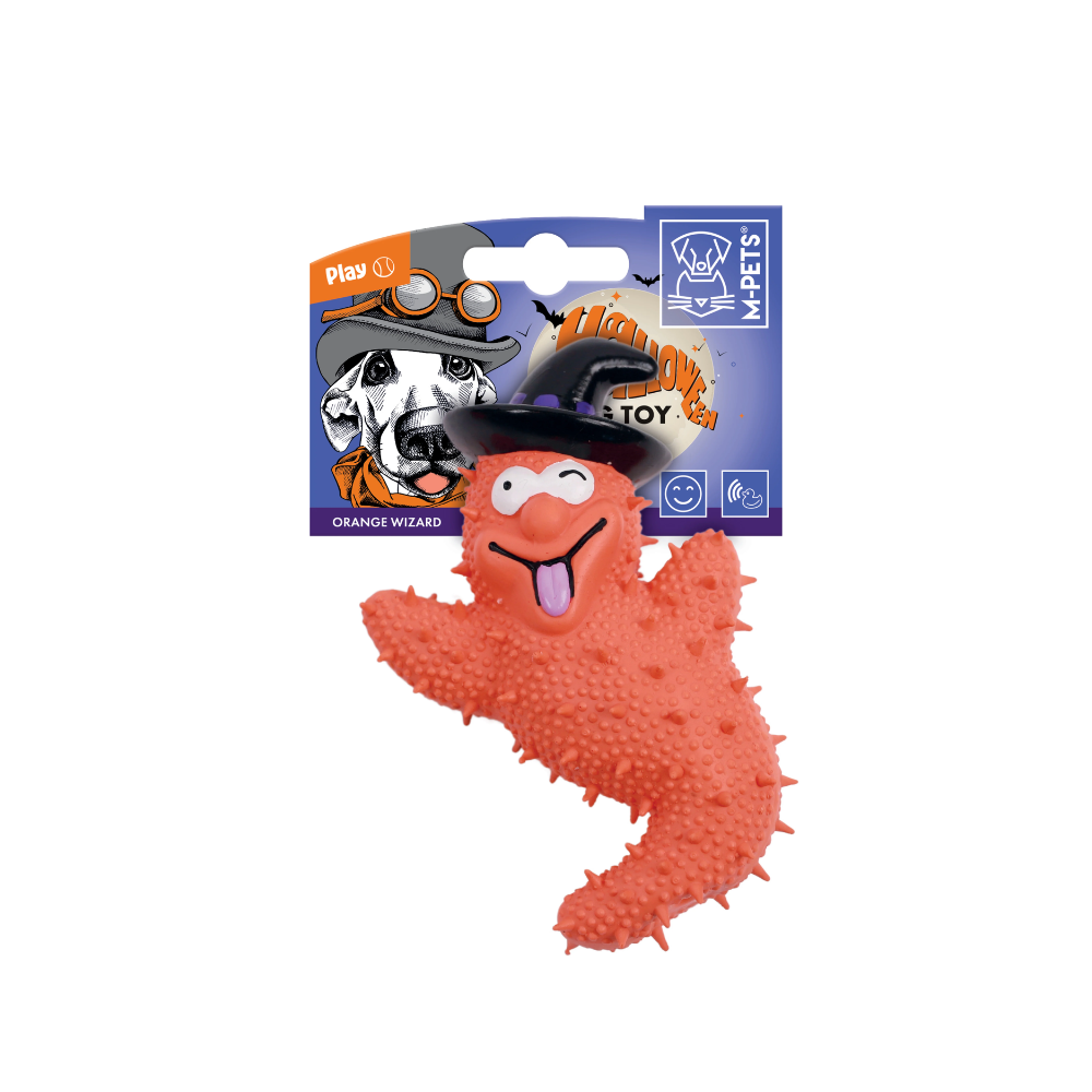 Halloween Dog Toy - Orange Wizard