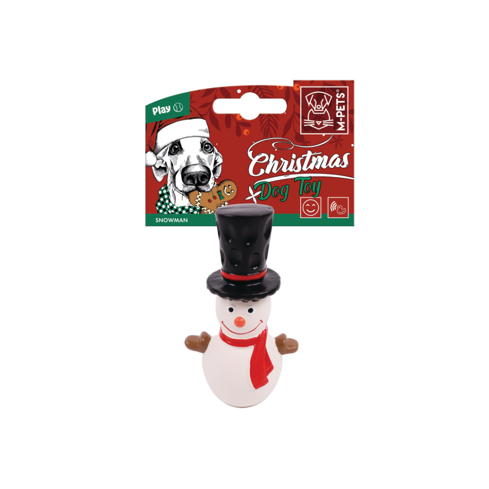 Jouet de Noël pour chien - Bonhomme de neige de Noël - 15 cm