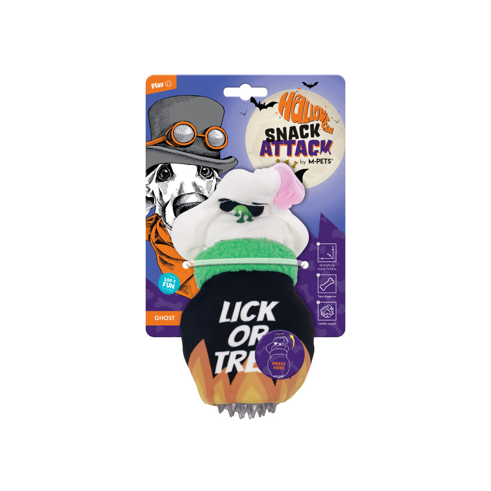 Halloween Snack Attack Dog Toy -  Ghost