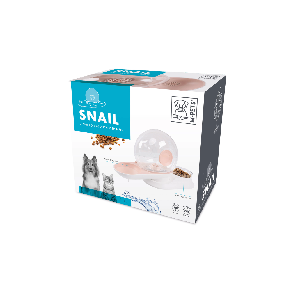 SNAIL COMBI Food & Water Dispenser Pink