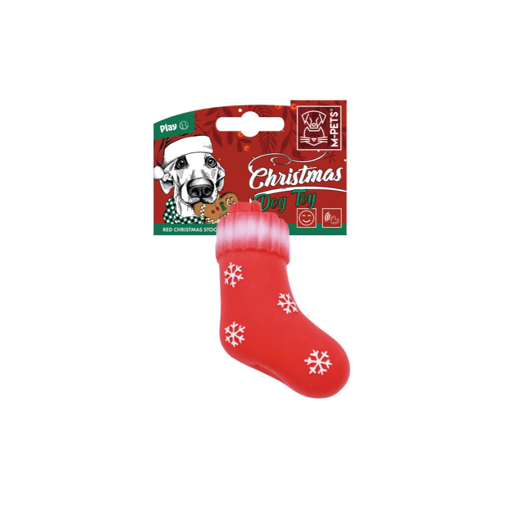 Christmas Dog Toy - Red Stocking 13 cm