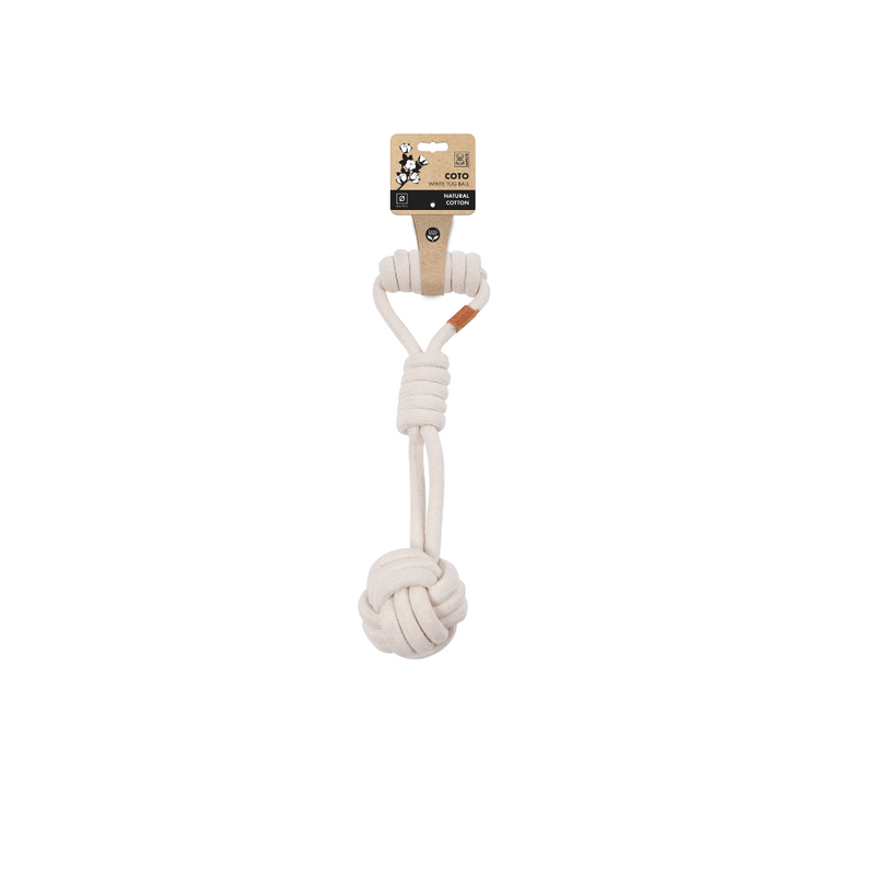 COTO Dog Toy Tug Ball White