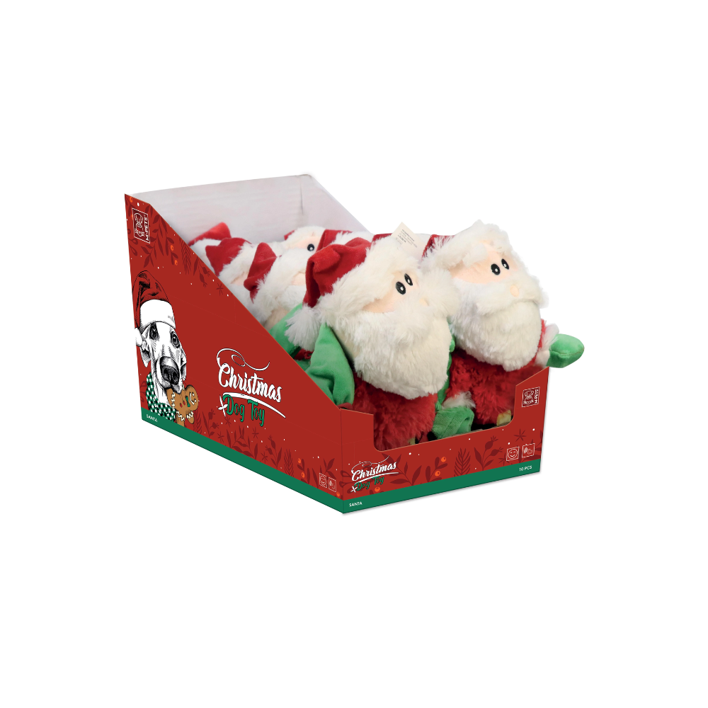Christmas Dog Toy Small With Squeaker - Set Of Reindeer, Santa, Snowman, Moose, Slippers - HOLIDAY TIME