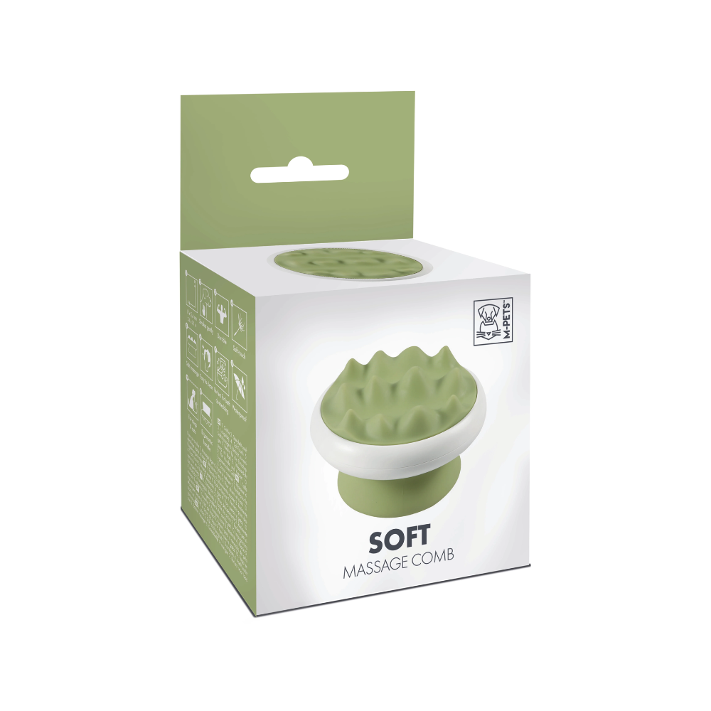 SOFT Massage Soft Comb - Coarse Teeth Green