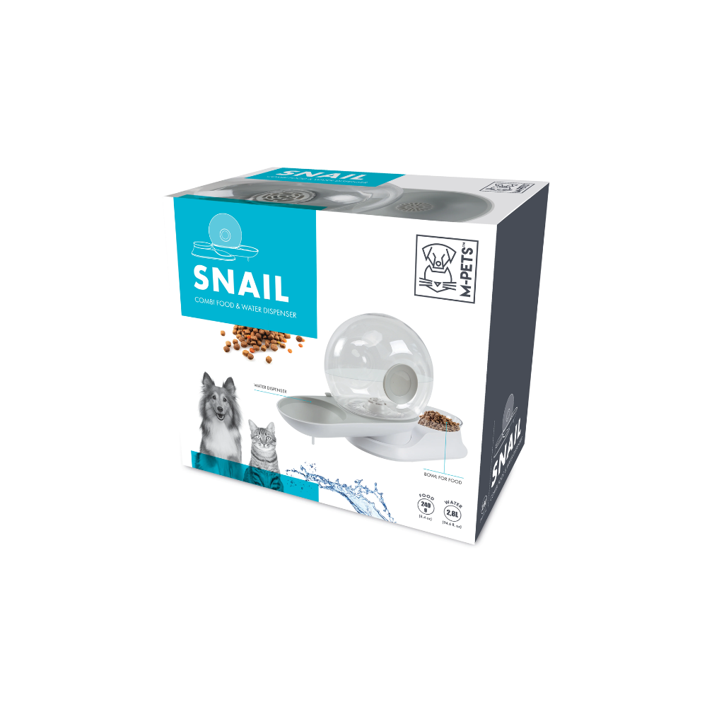 SNAIL COMBI Distributore di Cibo e Acqua Grigio