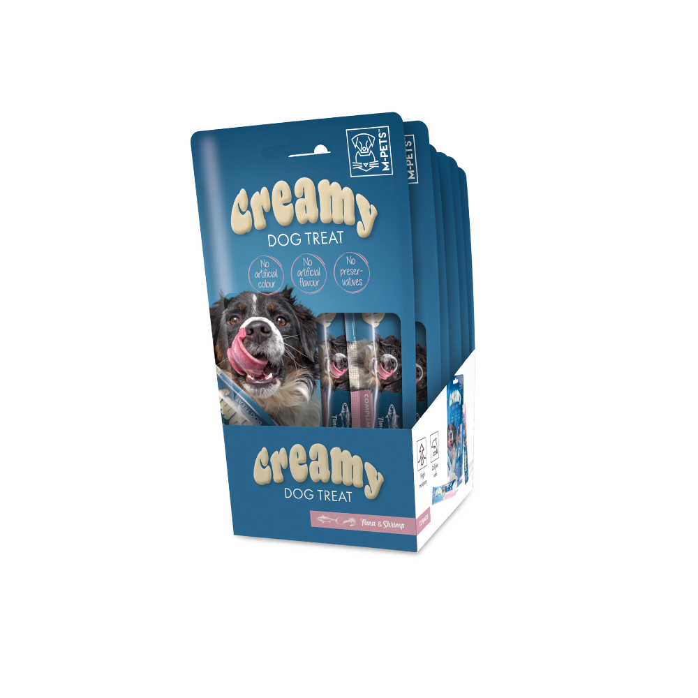 Friandises crémeuses pour chiens – Thon et crevettes