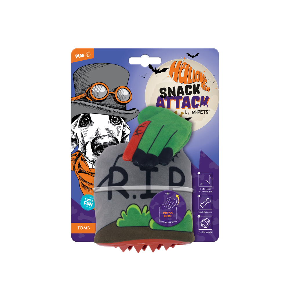 Halloween Snack Attack Dog Toy - Tomb